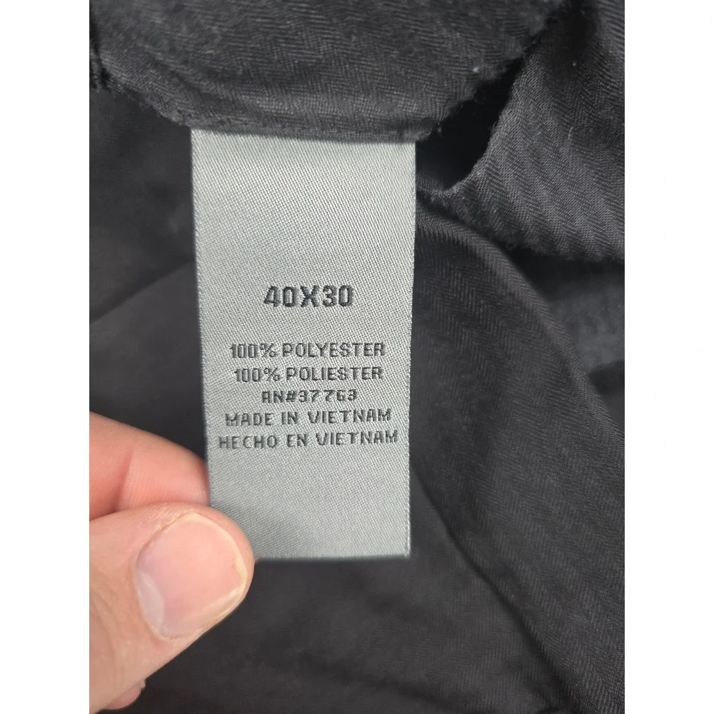 Savane Tailored 2u Comfort Waist Dress Pants Charcoal Black 40x30 Flat Front